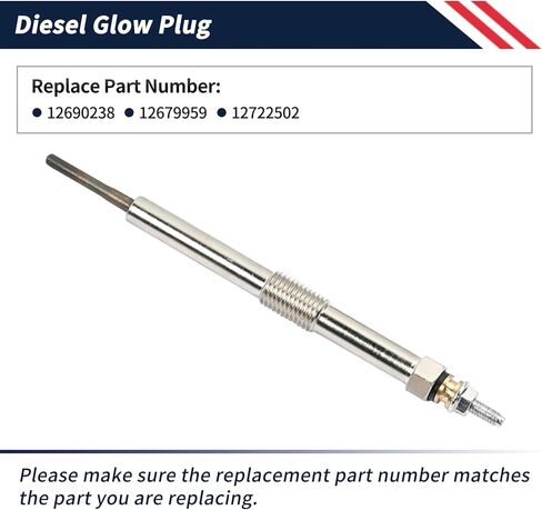 Diesel Glow Plug 12690238 Fit for Chevy Silverado/GMC Sierra L5P Duramax 6.6L 2017-2023 Fit for Chevy Silverado L5D Duramax 2019-2022 Replace 12722502 12679959 Ignition Part in Kuwait
