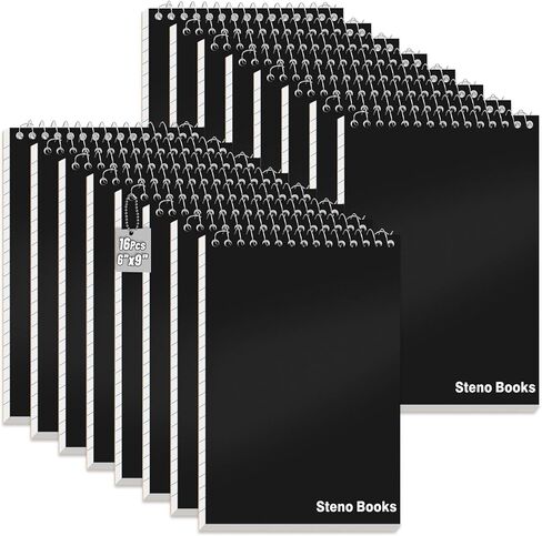 16 Pcs Steno Pads 6 x 9 in Top Spiral Notebook Bulk Pack Note Pad 960 Total Sheets Gregg Rule Steno Notebooks for School Office Home Students Teachers Organized Daily Notes Planners in Kuwait