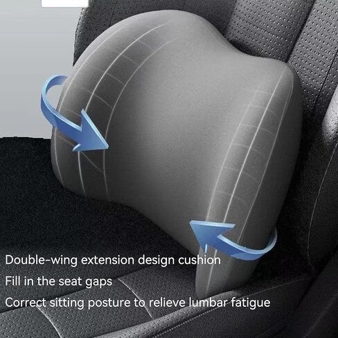 Car Headrest & Lumbar Support Cushion - Ergonomic Car Headrest and Lumbar Support Cushion - Car Lumbar Support Pillow and Car Neck Pillow Kit for Office Chair/Truck/Wheelchair (Black) in Kuwait