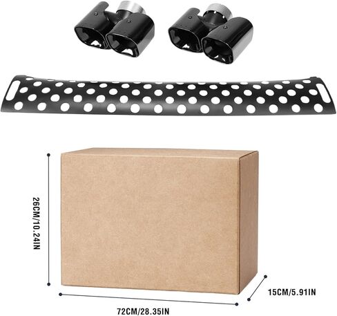Exhaust Pipe Trim Kit Straight Outlet Exhaust Tail Pipe Tip Stainless Steel with Decoration Guard Board Fit for Land Rover Defender 90/110/130 20-25 in Kuwait