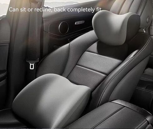 Car Headrest & Lumbar Support Cushion - Ergonomic Car Headrest and Lumbar Support Cushion - Car Lumbar Support Pillow and Car Neck Pillow Kit for Office Chair/Truck/Wheelchair (Black) in Kuwait