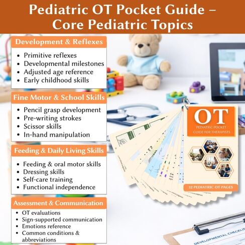 Occupational Therapy Tools Bundle - Adult &Pediatric OT Quick Reference Cards, 74-Page Essential Pocket Guides for Fieldwork, Therapist Must Haves & Gifts for Occupational Therapist in Kuwait