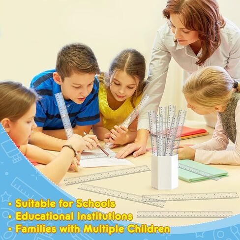 32 Pack Clear Plastic Ruler 12 Inch, Rulers Bulk for Classroom, Transparent Ruler with Centimeters and Inches, Kids Metric Ruler for School, Ideal Back to School Office Home Supplies in Kuwait