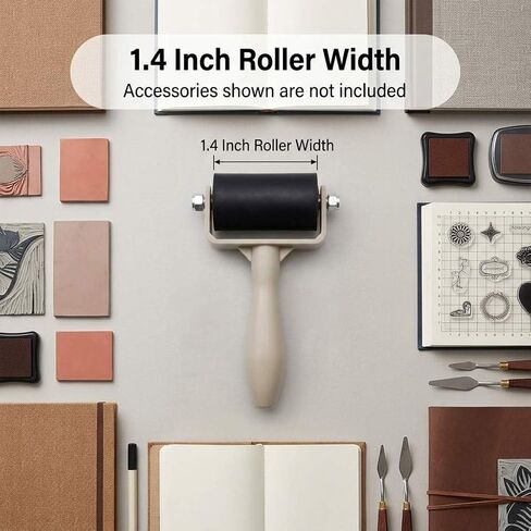 QWORK Rubber Brayer Rollers 1.4 Inch, 6 Pack for Printmaking and Crafts Non Slip Handle for Ink Painting Gluing DIY Art Stamping and Wallpaper Application in Kuwait