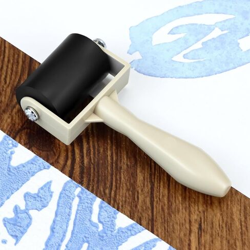 QWORK Rubber Brayer Rollers 1.4 Inch, 6 Pack for Printmaking and Crafts Non Slip Handle for Ink Painting Gluing DIY Art Stamping and Wallpaper Application in Kuwait