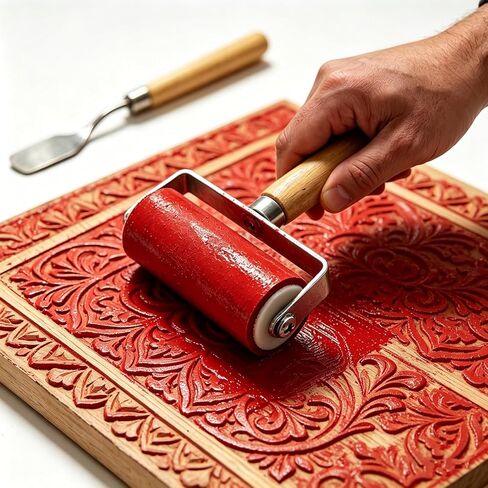 6 Pack Rubber Brayer Roller,3 Scrapers for Printmaking Wallpaper,1.4/2.4/4 Inch Hard Rubber Brayer Rollers,Art Craft Roller for Printmaking,Ink,Wallpapers Stamping Gluing JZCHBL in Kuwait