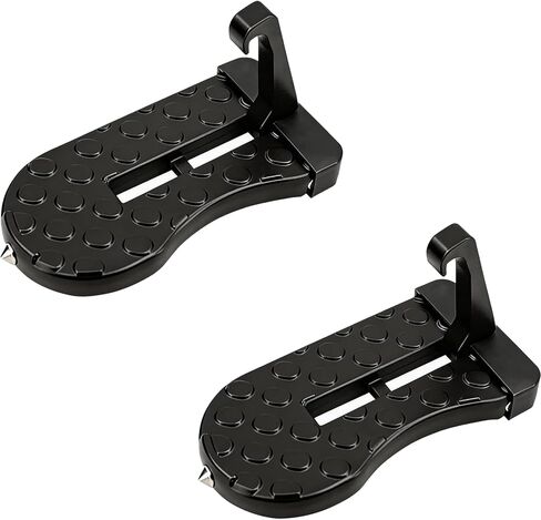 2 Pack Car Door Step, Heavy Duty Aluminum Roof Rack Latch Hook with 400lb Capacity, Anti-Slip Foldable Foot Pedal for Easy Roof Access on SUV and Truck in Kuwait