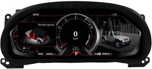 سيارة LCD العنقودية أداة سرعة متر شاشة الوسائط المتعددة أميال تعديل لوحة القيادة الرقمية متوافق مع جيب رانجلر 2011-2017 in Kuwait