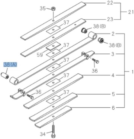 Leaf Spring Bushing Rear For Isuzu NRR NPR NPR-HD NQR OD=42 L=81 ID=18 95-25 in Kuwait