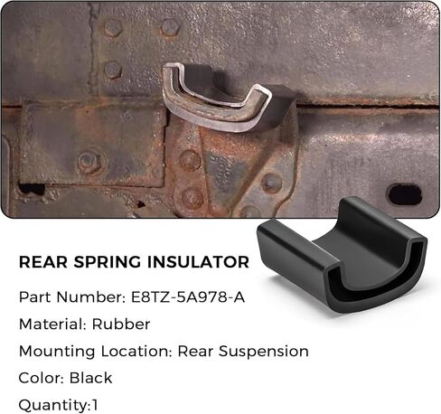 E8TZ-5A978-A Rear Spring Insulator Bushing Compatible with Ford F250 F350 F450 F550 Super Duty 1988-2025, Replace# E8TA-5A978-AA E8TZ5A978A, Black 4PCS in Kuwait