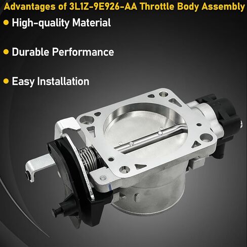 4.6L Throttle Body Fit for Ford Expedition 1997-2004, F150 1997-2003, F-150 Heritage 2004, F250 1997-1999, for Lincoln Navigator 1998-1999 V8 5.4L Replace 3L1Z9E926AA F65Z9E926C F75Z9E926AA 67-1013 in Kuwait