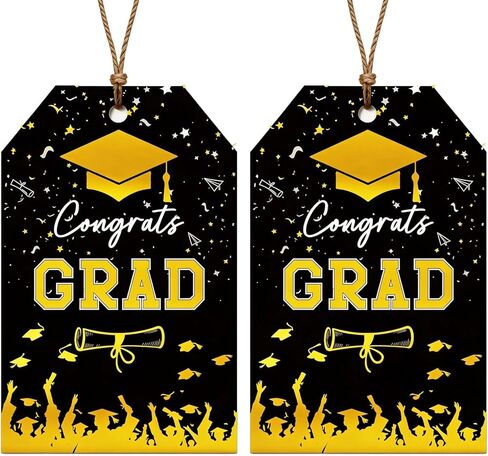 Graduation Gift Tags 2026, 50PCS Gold Foil Congrats Grad Tags with String, Class of 2026 Party Favor Tags for Graduation Party Decor & Gift Wrap (Blue with Gold Foil) in Saudi Arabia