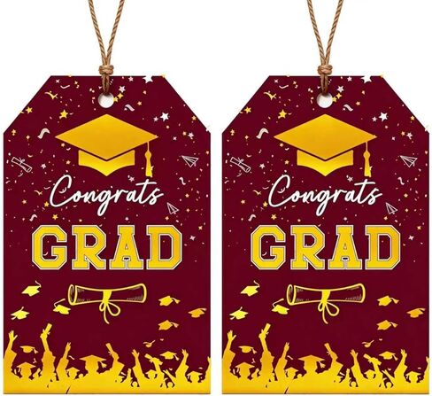 Graduation Gift Tags 2026, 50PCS Gold Foil Congrats Grad Tags with String, Class of 2026 Party Favor Tags for Graduation Party Decor & Gift Wrap (Blue with Gold Foil) in Saudi Arabia
