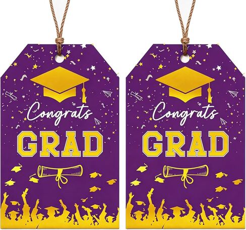 Graduation Gift Tags 2026, 50PCS Gold Foil Congrats Grad Tags with String, Class of 2026 Party Favor Tags for Graduation Party Decor & Gift Wrap (Blue with Gold Foil) in Saudi Arabia