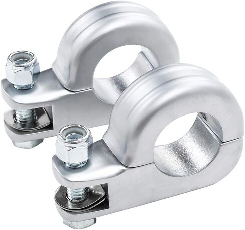 SLMOTO دراجة نارية من الكروم الساتان العالمي 1-1/4 بوصة واقي المحرك Footpeg Mount P المشبك مناسب لـ Harley Touring Sportster Softail Dyna 32mm Crash Bar Chrome in Kuwait