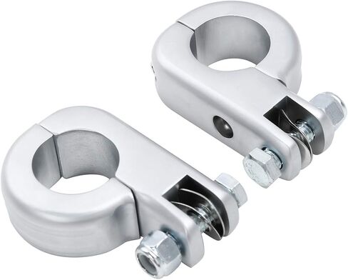SLMOTO دراجة نارية من الكروم الساتان العالمي 1-1/4 بوصة واقي المحرك Footpeg Mount P المشبك مناسب لـ Harley Touring Sportster Softail Dyna 32mm Crash Bar Chrome in Kuwait