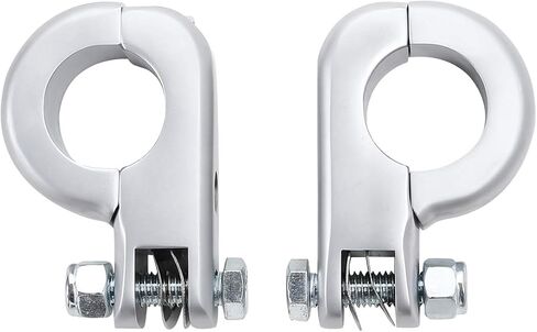 SLMOTO دراجة نارية من الكروم الساتان العالمي 1-1/4 بوصة واقي المحرك Footpeg Mount P المشبك مناسب لـ Harley Touring Sportster Softail Dyna 32mm Crash Bar Chrome in Kuwait
