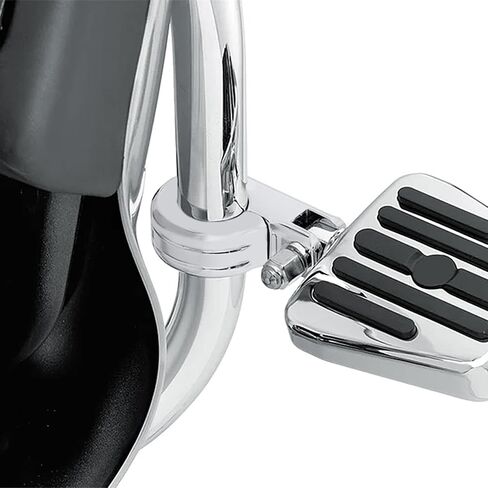 SLMOTO دراجة نارية من الكروم الساتان العالمي 1-1/4 بوصة واقي المحرك Footpeg Mount P المشبك مناسب لـ Harley Touring Sportster Softail Dyna 32mm Crash Bar Chrome in Kuwait