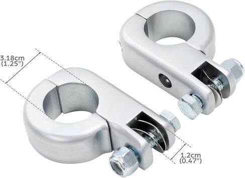 SLMOTO دراجة نارية من الكروم الساتان العالمي 1-1/4 بوصة واقي المحرك Footpeg Mount P المشبك مناسب لـ Harley Touring Sportster Softail Dyna 32mm Crash Bar Chrome in Kuwait