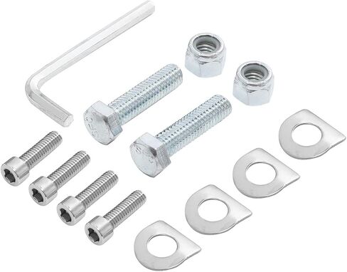 SLMOTO دراجة نارية من الكروم الساتان العالمي 1-1/4 بوصة واقي المحرك Footpeg Mount P المشبك مناسب لـ Harley Touring Sportster Softail Dyna 32mm Crash Bar Chrome in Kuwait