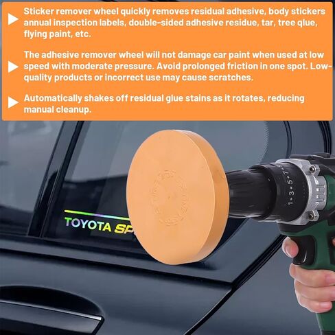 4 Pcs Eraser Wheel for Drill, Rubber Wheel Tool Kit with Drill Adapter Adhesive Drills Removes Car Stripes Vinyl Tapes Decal Remover Eraser Wheels for Cars Motorcycles Stickers Labels in Kuwait