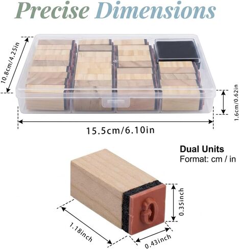 36 Pcs Letter Stamps, Wooden Rubber Stamps for Crafting Scrapbooking, Plastic Box Multipurpose Number Alphabet Letter Wood Rubber Stamp (B Style) in Kuwait