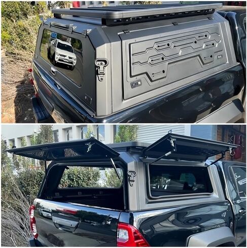 6.6ft Decor Pickup Truck Topper Compatible with GMC Sierra 1500 2019 2020 2021 2022 2023 2024 Hardtop Canopy – Lockable No-Drill Bed Cap with Interior Light, Camper Shell & Tonneau Cover Alternative in Kuwait