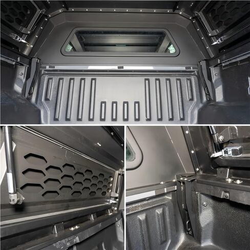 6.6ft Decor Pickup Truck Topper Compatible with GMC Sierra 1500 2019 2020 2021 2022 2023 2024 Hardtop Canopy – Lockable No-Drill Bed Cap with Interior Light, Camper Shell & Tonneau Cover Alternative in Kuwait