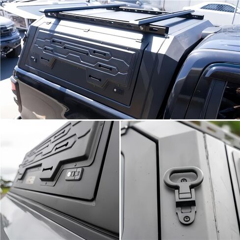 6.6ft Decor Pickup Truck Topper Compatible with GMC Sierra 1500 2019 2020 2021 2022 2023 2024 Hardtop Canopy – Lockable No-Drill Bed Cap with Interior Light, Camper Shell & Tonneau Cover Alternative in Kuwait