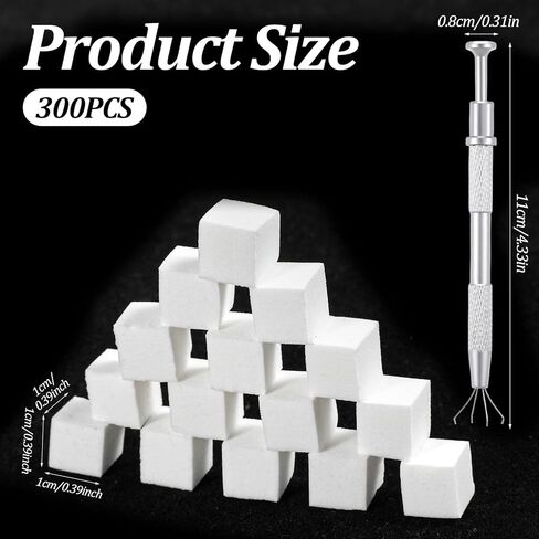 300 PCS Nail Sponges, Mini Nail Sponges for Ombre, Square Foam Nails Art Sponge Gradient Design Applicators with 1 PCS Grabber Pen, Professional Manicure Tools and DIY Accessories in Kuwait