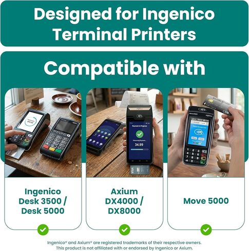 Receipt Paper Rolls for Ingenico Desk 3500 Move 5000 DX4000 DX8000 Credit Card Machine in Kuwait