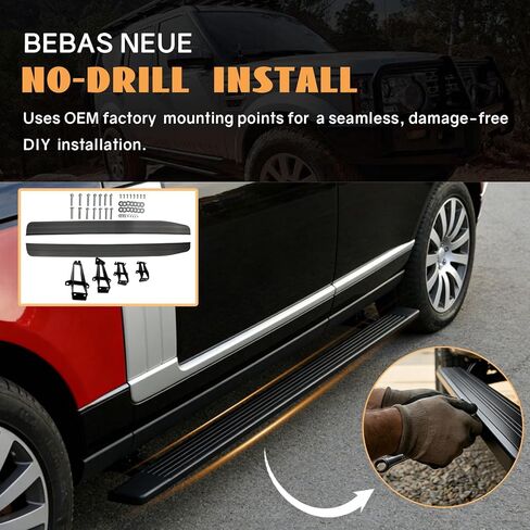 Running Boards for 2013-2021 Range Rover SWB L405 & 2014-2022 Range Rover Sport L494 Fixed Pedals Side Step Nerf Bars in Kuwait