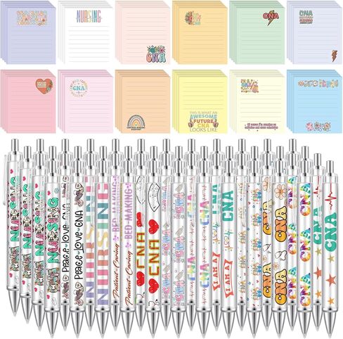 Resurhang 96 Pcs CNA Week Gift Nursing Assistant Week Gifts Notepads with Pens Nursing Sticky Notes Ballpoint Pens Bulk Nurse Essential to Do List Memo Pads for Women Men CNA Medical Gift in Saudi Arabia