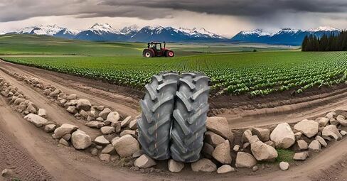 اثنان من إطارات الجرارات الخلفية 13.6-28 R1 Lug Bar 13.6x28 Lug Bar للخدمة الشاقة بدون أنابيب in Kuwait