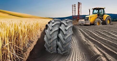 اثنان من إطارات الجرارات الخلفية 13.6-28 R1 Lug Bar 13.6x28 Lug Bar للخدمة الشاقة بدون أنابيب in Kuwait