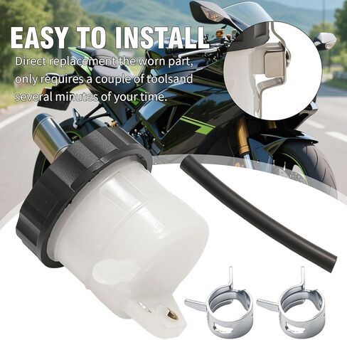 Brake Fluid Reservoir Tank Oil Cup, Replacement for Kawasaki ZX-7 1989-1995 ZX-7R 1991-2003 Replacement for Suzuki TL1000S 1997-2001 GSXR1000 2001-2013 in Kuwait