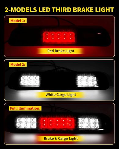 مجموعة مصابيح الفرامل الثالثة LED متوافقة مع 2004 2005 2006 2007 2008 Ford F-150 و2006-2008 Lincoln Mark LT، مصباح إيقاف خلفي مركزي عالي التركيب لـ 04-08 F150 in Kuwait