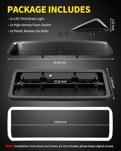 مجموعة مصابيح الفرامل الثالثة LED متوافقة مع 2004 2005 2006 2007 2008 Ford F-150 و2006-2008 Lincoln Mark LT، مصباح إيقاف خلفي مركزي عالي التركيب لـ 04-08 F150 in Kuwait