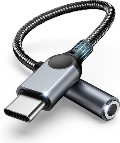 2 حزمة من محول مقبس سماعة الرأس USB C إلى 3.5 ملم لهاتف iPhone 17/16/15/Pro Max/Plus، سلك كابل دونجل صوت Aux من النوع C متوافق مع iPad وSamsung Galaxy S25/24/S23/S22/S21، MacBook-White in Kuwait