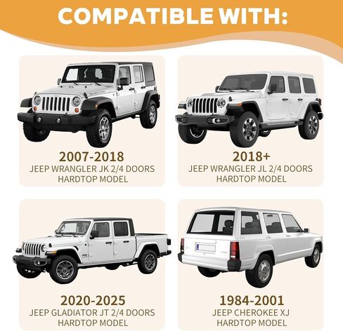 Adjustable Roof Rack Mounting Brackets for Wrangler JL/JK, Gladiator JT, Cherokee XJ- Heavy-Duty, Easy Install, Secure Attachment for Cargo Management 1984-2025 in Kuwait