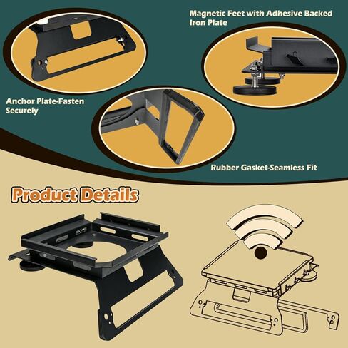 TOPOWN Drill-Free Cab Mount for Starlink Mini for Chevy Silverado for GMC1500-3500 Work Cab (2020+ Non Spoiler Models) Metal Bracket for Starlink Mini for GMC for Chevy for Aluminum Body--US Patent in Kuwait