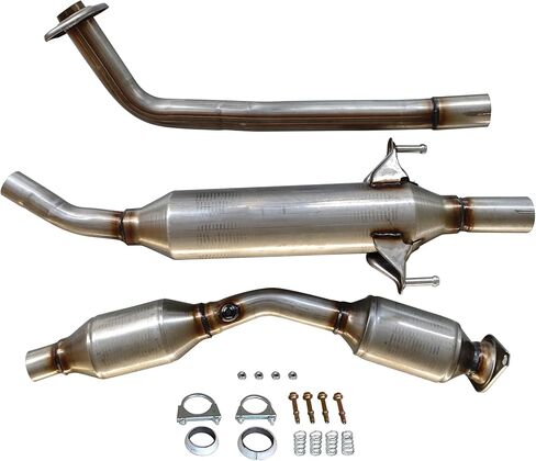 طقم المحول الحفاز لمشعب العادم الأمامي والخلفي متوافق بشكل مباشر مع Nissan Rogue 2008-2013 2.5L L4 وNissan Rogue Select 2014-2015 2.5L، متوافق مع EPA، من الفولاذ المقاوم للصدأ in Kuwait