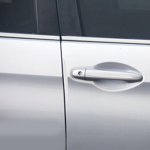 NUOBESTY 4pcs White Silicone Car Door Edge Guards and Rearview Mirror Protector Strips Waterproof Anti-Scratch Door Corner Collision Prevention Stickers for Vehicle Exterior in Kuwait