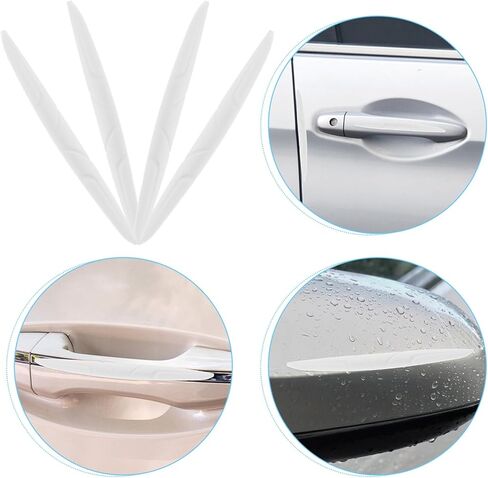 UPKOCH 4pcs Silicone Car Door Edge Guards and Bumper Guard Protector Anti-Scratch Trim Stickers for Car Sides and Rearview Mirrors, White, Automotive Exterior Door Armor for Scratch in Kuwait