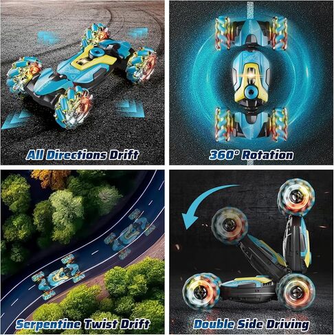 4DRC Gesture Sensing RC Stunt Car-Toys for Boys Girls for Ages 5-8-12,4WD Hand Controlled Remote Control Twist Car 360° Spins All Terrains Kids Toys, for Kids Age 6 7 9 10 11 12 Years Old in Kuwait