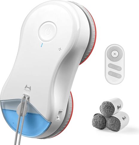 روبوت تنظيف النوافذ HUTT S55 Pro، وسادات عائمة ثلاثية الأبعاد، شفط يصل إلى 6500 باسكال، بخاخ مضخة HydroJet، ملاحة SLAM 4.0، خزان مياه 80 مل، 6 قطع قماش، مثالي للنوافذ الشاهقة والبلاط والزجاج in Kuwait