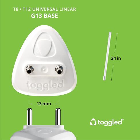 TOGGLED (12 حزمة 2 قدم، أنبوب LED بسلك مباشر قابل للتعتيم، 3000 كلفن (أبيض ناعم) in Kuwait