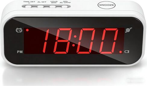 ساعة رقمية صغيرة من Timegyro تعمل بالبطارية، ساعة منبه LED للسفر تعمل بالبطارية مع قيلولة بعد الظهر، لاسلكية، سطوع قابل للتعديل، 12/24 ساعة، سهلة الاستخدام in Saudi Arabia