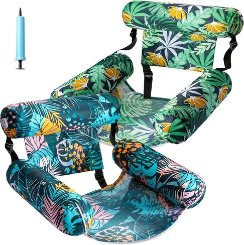 FindUWill Inflatable Pool Floats Adult, 2 Pack Pool Float Chair Heavy Duty Floating Lounge Chairs, Pool Floaties for Summer Party, Blow up Rafts for Pool Beach Lake in Saudi Arabia