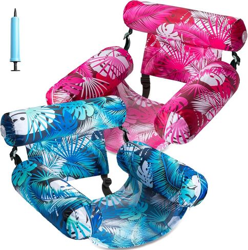FindUWill Inflatable Pool Floats Adult, 2 Pack Pool Float Chair Heavy Duty Floating Lounge Chairs, Pool Floaties for Summer Party, Blow up Rafts for Pool Beach Lake in Saudi Arabia